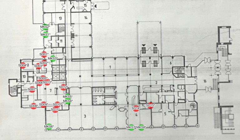 Schädlingsmonitoring mit Onlinedokumentation: Fallenplan mit Echtzeit-Updates.