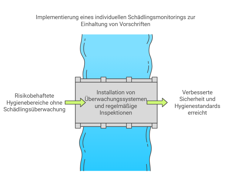 Installation von Schädlingsmonitoring-Systemen: Mäusebox, Schabenfalle und Lichtfalle in einem Pharmaunternehmen zur Einhaltung von Hygiene- und GMP-Standards