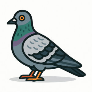 Icon einer Stadttaube (Columba livia) – Taubenabwehr und Gebäudeschutz