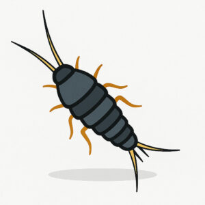 Icon eines Silberfischchens (Lepisma saccharina) – Feuchtigkeitsschädling
